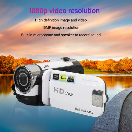 HD Digital Camera 16 MP Anti Shake 2.7 Inch Screen 16X Digital Zoom 1080P Vlog Video Camera for Travel Video Recorder Camera