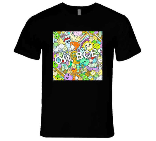 Oh That Is All Swear Russian Phrase With Funny Doodle Monsters On A Background Art T Shirt