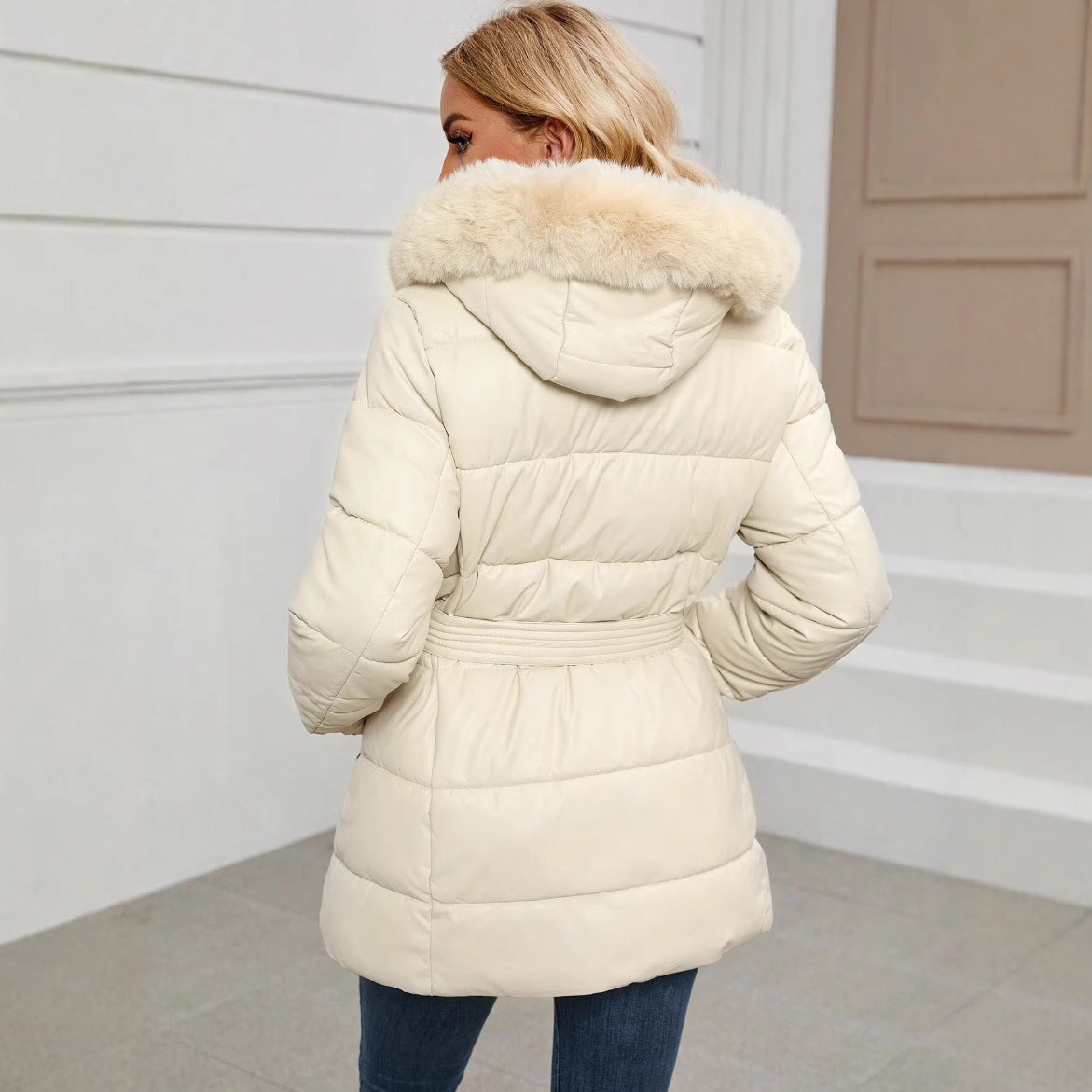 Snow And Snow Cotton Jacket With Lightweight Quilted Hooded