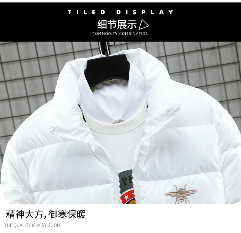 2021 New Men's Cotton-padded Jacket Plus Velvet Baseball Collar Cotton-padded Jacket Men's Parka Oversized Men Winter Jacket