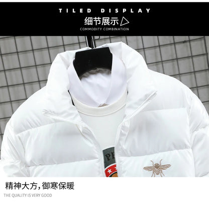 2021 New Men's Cotton-padded Jacket Plus Velvet Baseball Collar Cotton-padded Jacket Men's Parka Oversized Men Winter Jacket