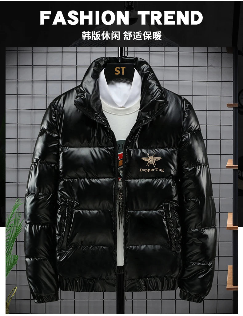 2021 New Men's Cotton-padded Jacket Plus Velvet Baseball Collar Cotton-padded Jacket Men's Parka Oversized Men Winter Jacket