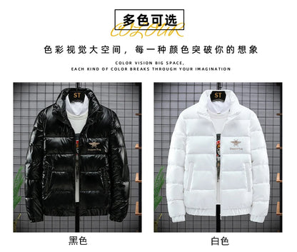 2021 New Men's Cotton-padded Jacket Plus Velvet Baseball Collar Cotton-padded Jacket Men's Parka Oversized Men Winter Jacket