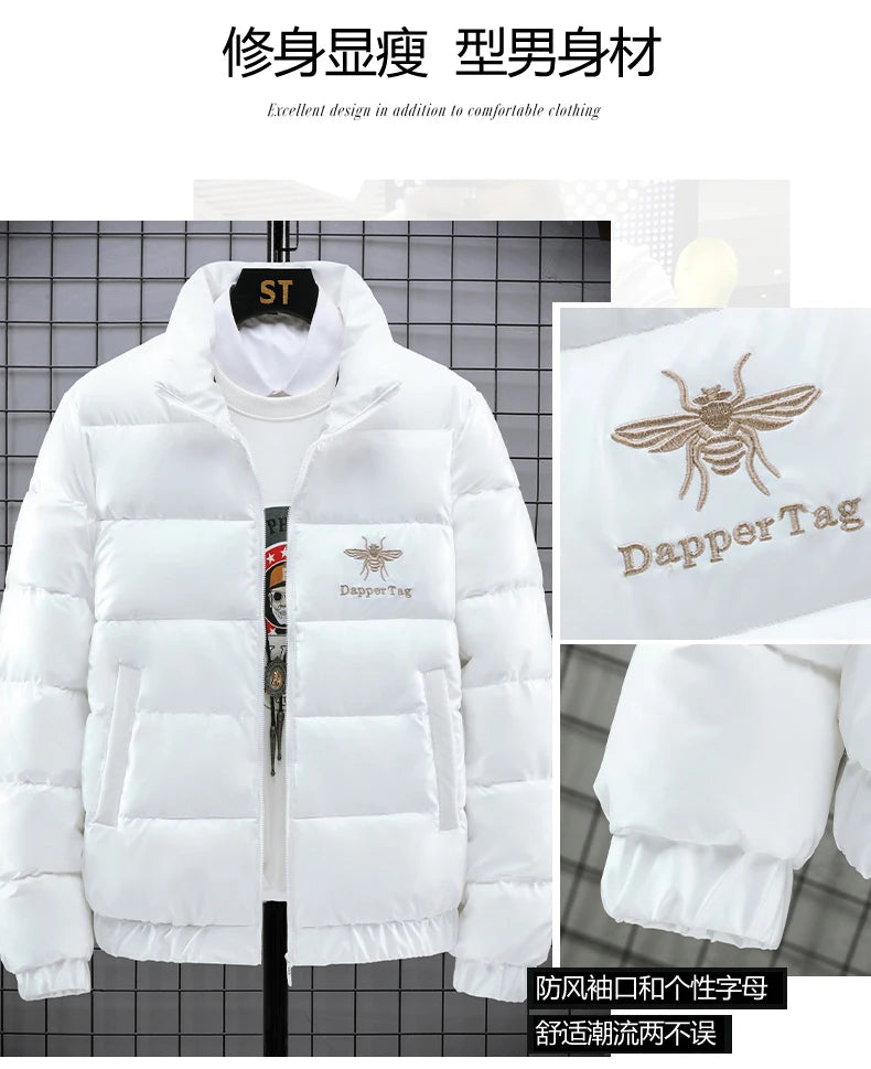 2021 New Men's Cotton-padded Jacket Plus Velvet Baseball Collar Cotton-padded Jacket Men's Parka Oversized Men Winter Jacket