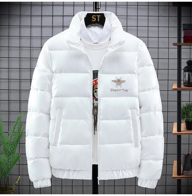 2021 New Men's Cotton-padded Jacket Plus Velvet Baseball Collar Cotton-padded Jacket Men's Parka Oversized Men Winter Jacket