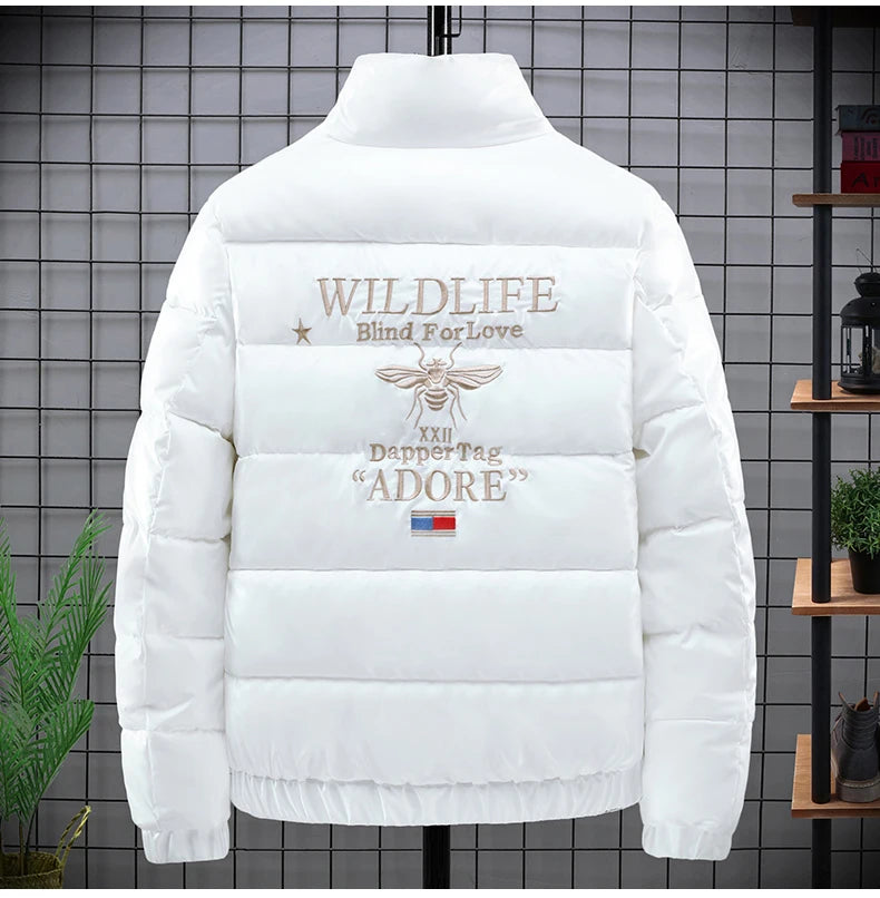 2021 New Men's Cotton-padded Jacket Plus Velvet Baseball Collar Cotton-padded Jacket Men's Parka Oversized Men Winter Jacket