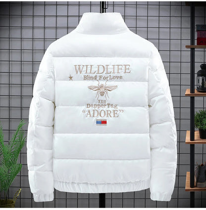 2021 New Men's Cotton-padded Jacket Plus Velvet Baseball Collar Cotton-padded Jacket Men's Parka Oversized Men Winter Jacket