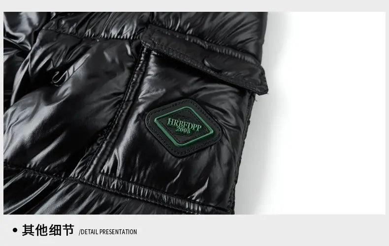 2025 Winter New High Quality Men's Bright Face Warm and Thick Windproof Down Cotton Coat Cotton Jacket Short Casual Comfortable