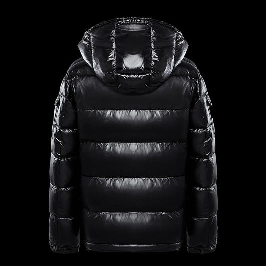 Men's Down Jacket Casual Black Glossy Couple Unisex Hooded Puffer Outwears Mens Lightweight Warm Thickened Bread Padded Coat