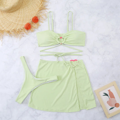 Brazilian Thong Bikini 2025 Women With Skirt Sexy Swimwear Female Padded Swimsuit Push Up Beachwear Bathing Suit Biquini Summer