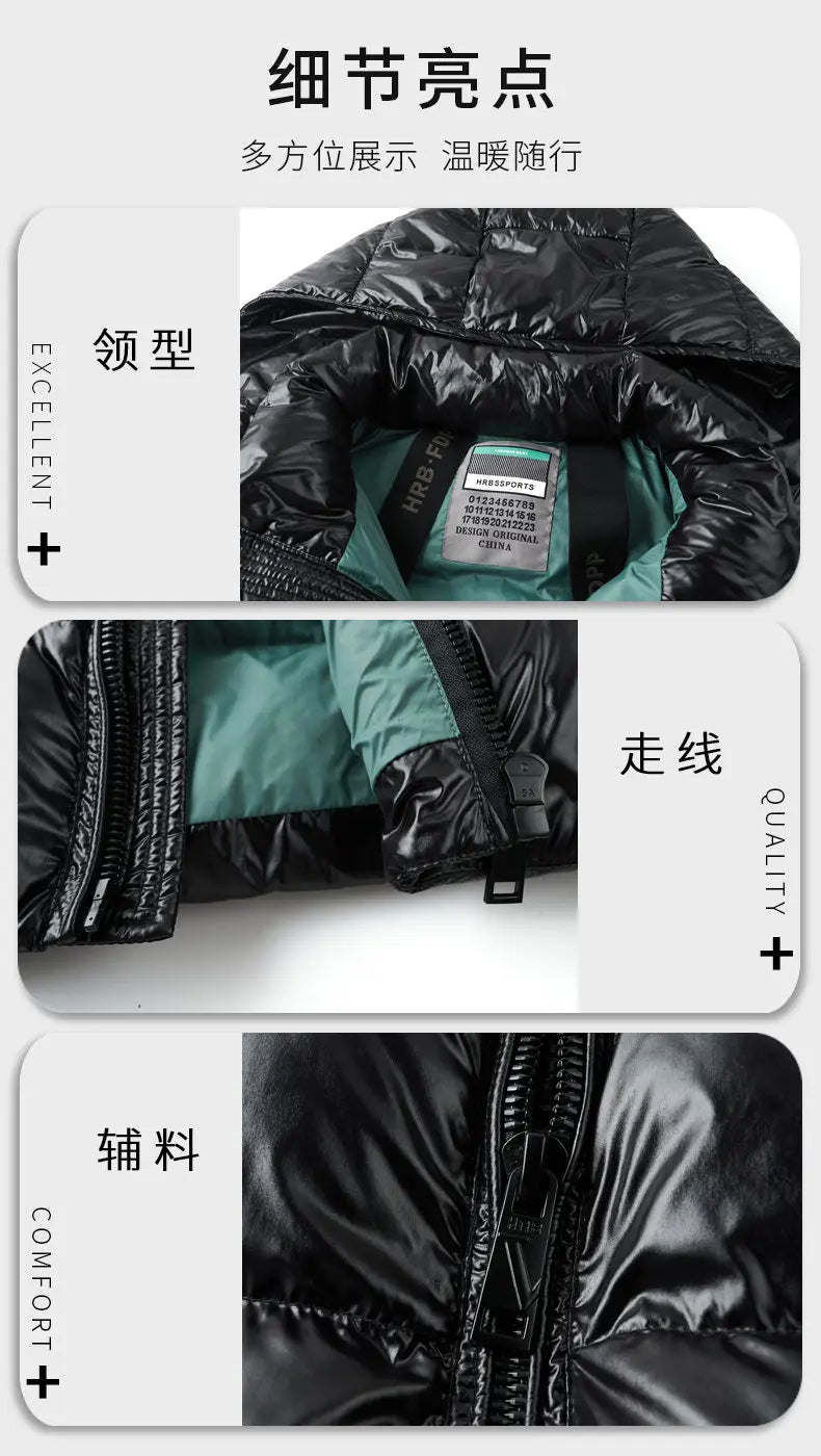 2025 Winter New High Quality Men's Bright Face Warm and Thick Windproof Down Cotton Coat Cotton Jacket Short Casual Comfortable