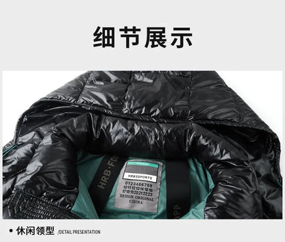 2025 Winter New High Quality Men's Bright Face Warm and Thick Windproof Down Cotton Coat Cotton Jacket Short Casual Comfortable