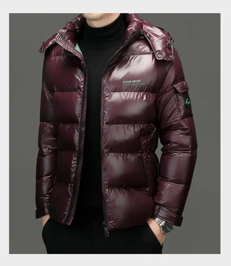 2025 Winter New High Quality Men's Bright Face Warm and Thick Windproof Down Cotton Coat Cotton Jacket Short Casual Comfortable