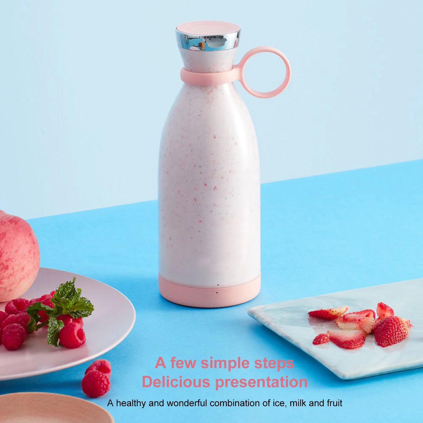 Battery Powered USB Blender  Blender Electric Battery Powered USB Blender Portable Juicer for Outdoor Travel Portable Juicer