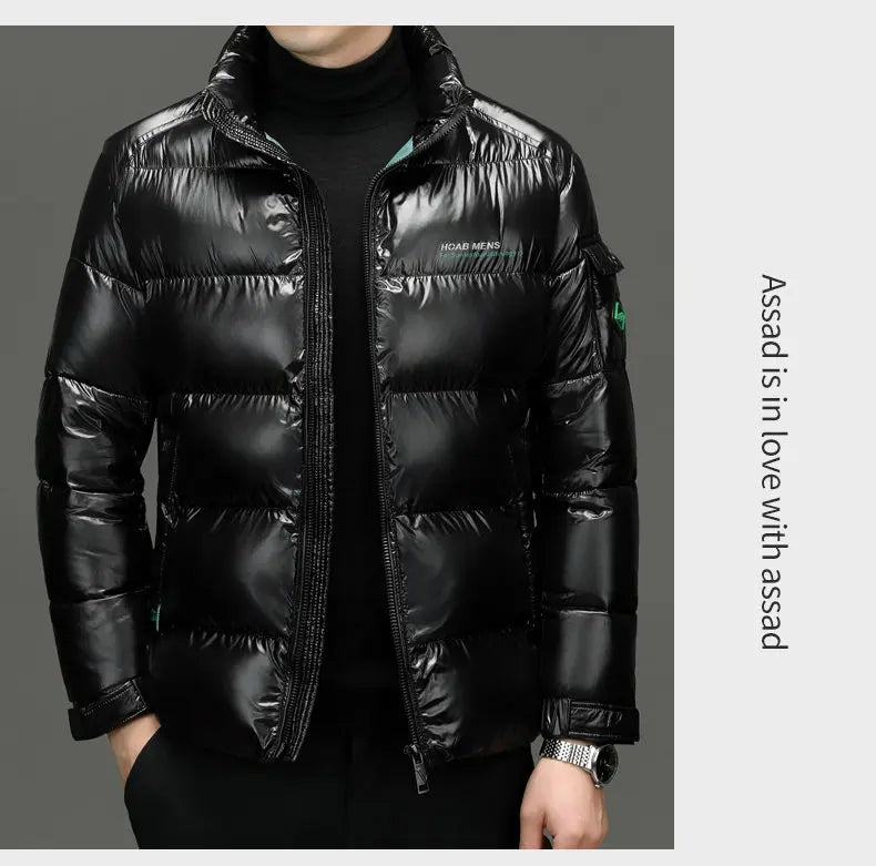 2025 Winter New High Quality Men's Bright Face Warm and Thick Windproof Down Cotton Coat Cotton Jacket Short Casual Comfortable