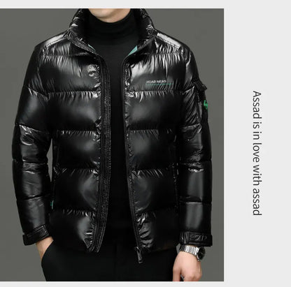 2025 Winter New High Quality Men's Bright Face Warm and Thick Windproof Down Cotton Coat Cotton Jacket Short Casual Comfortable