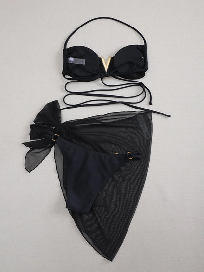 Brazilian Thong Bikini 2025 Women With Skirt Sexy Swimwear Female Padded Swimsuit Push Up Beachwear Bathing Suit Biquini Summer