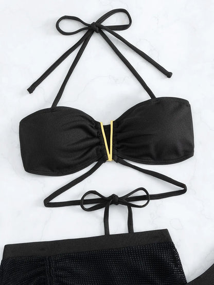 Brazilian Thong Bikini 2025 Women With Skirt Sexy Swimwear Female Padded Swimsuit Push Up Beachwear Bathing Suit Biquini Summer