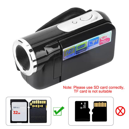 2.4 Inch HD Camera 1080P 16MP Digital Camera 2.4 Inch Rotatable Camcorder Video Recorder HD Video Camcorder