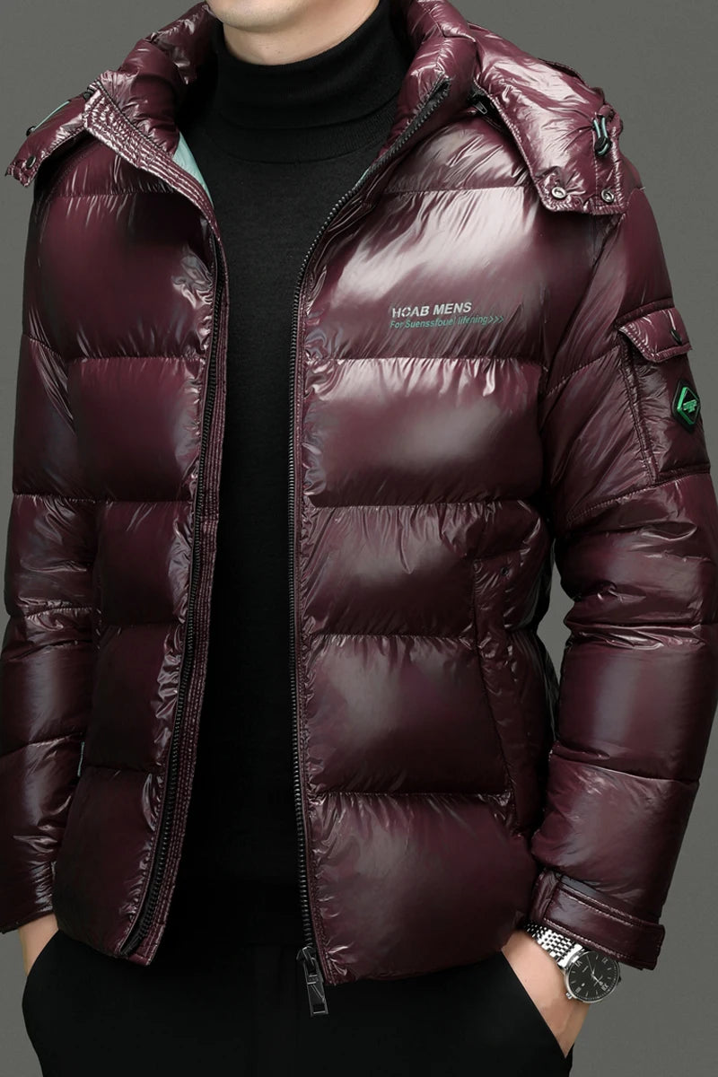 2025 Winter New High Quality Men's Bright Face Warm and Thick Windproof Down Cotton Coat Cotton Jacket Short Casual Comfortable