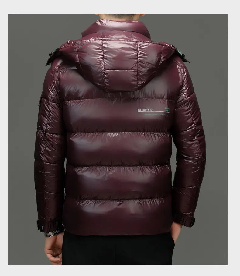 2025 Winter New High Quality Men's Bright Face Warm and Thick Windproof Down Cotton Coat Cotton Jacket Short Casual Comfortable