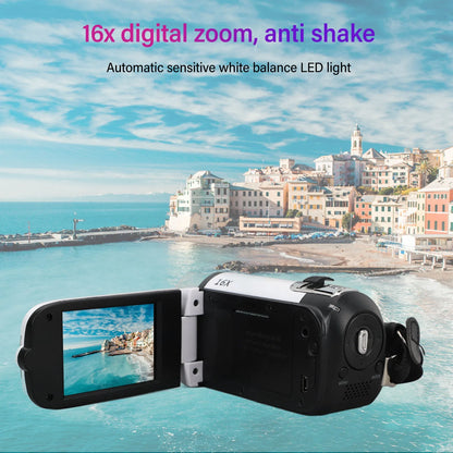 HD Digital Camera 16 MP Anti Shake 2.7 Inch Screen 16X Digital Zoom 1080P Vlog Video Camera for Travel Video Recorder Camera