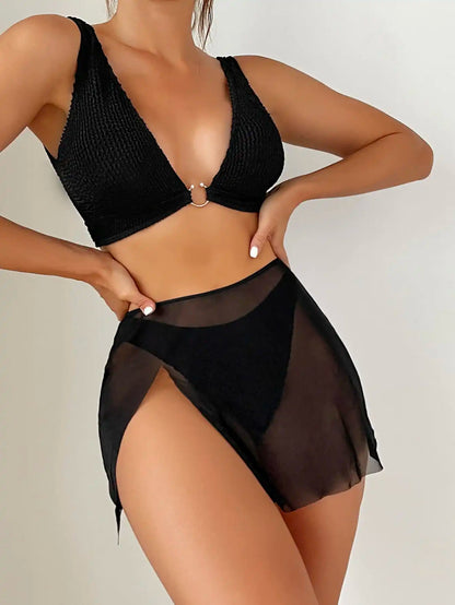 Brazilian Thong Bikini 2025 Women With Skirt Sexy Swimwear Female Padded Swimsuit Push Up Beachwear Bathing Suit Biquini Summer