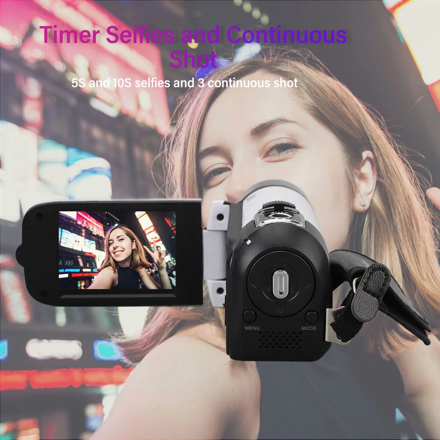 HD Digital Camera 16 MP Anti Shake 2.7 Inch Screen 16X Digital Zoom 1080P Vlog Video Camera for Travel Video Recorder Camera