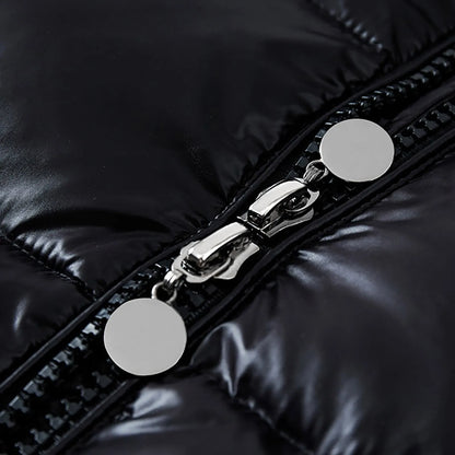 Men's Down Jacket Casual Black Glossy Couple Unisex Hooded Puffer Outwears Mens Lightweight Warm Thickened Bread Padded Coat