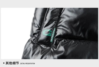 2025 Winter New High Quality Men's Bright Face Warm and Thick Windproof Down Cotton Coat Cotton Jacket Short Casual Comfortable