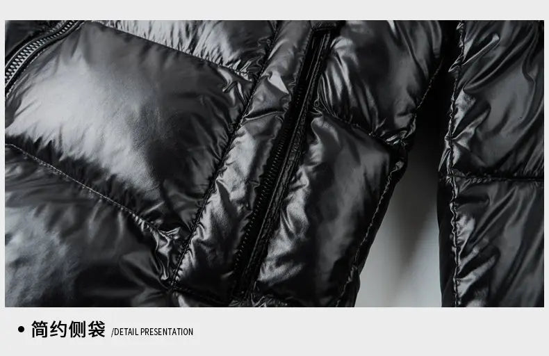 2025 Winter New High Quality Men's Bright Face Warm and Thick Windproof Down Cotton Coat Cotton Jacket Short Casual Comfortable