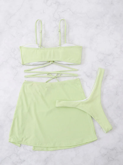 Brazilian Thong Bikini 2025 Women With Skirt Sexy Swimwear Female Padded Swimsuit Push Up Beachwear Bathing Suit Biquini Summer