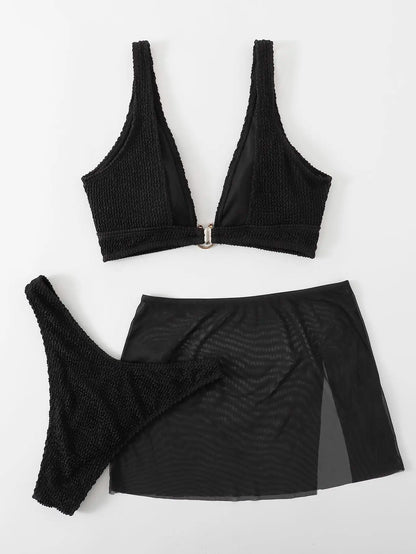 Brazilian Thong Bikini 2025 Women With Skirt Sexy Swimwear Female Padded Swimsuit Push Up Beachwear Bathing Suit Biquini Summer