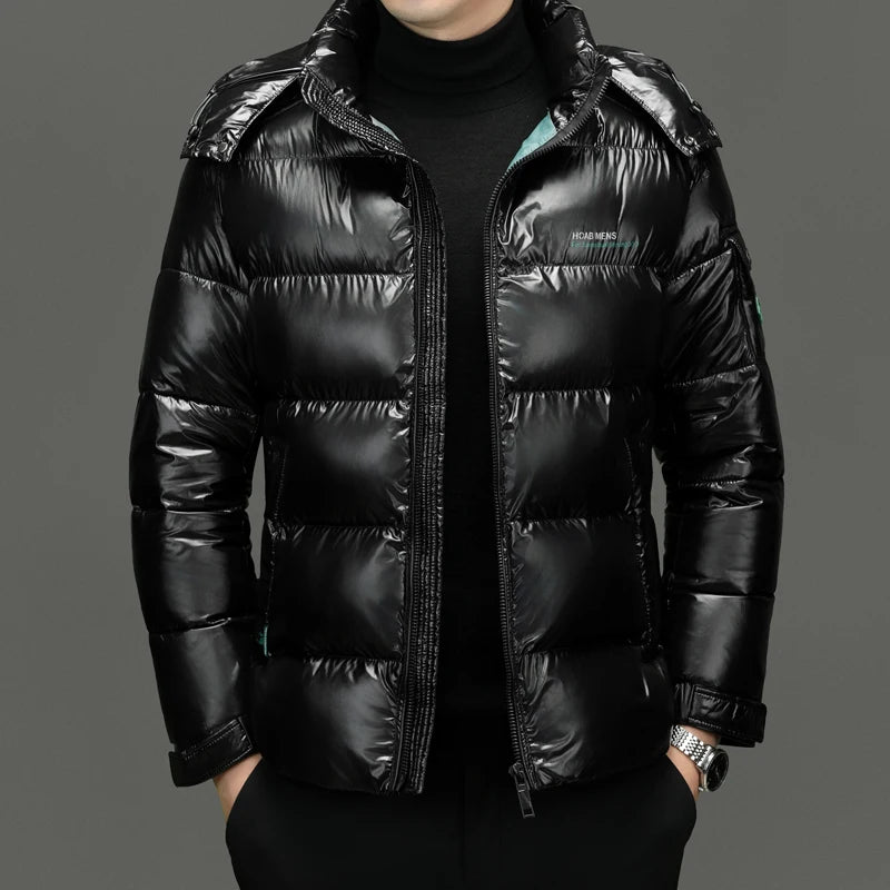 2025 Winter New High Quality Men's Bright Face Warm and Thick Windproof Down Cotton Coat Cotton Jacket Short Casual Comfortable