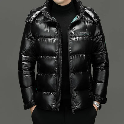 2025 Winter New High Quality Men's Bright Face Warm and Thick Windproof Down Cotton Coat Cotton Jacket Short Casual Comfortable