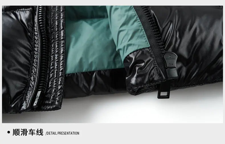 2025 Winter New High Quality Men's Bright Face Warm and Thick Windproof Down Cotton Coat Cotton Jacket Short Casual Comfortable