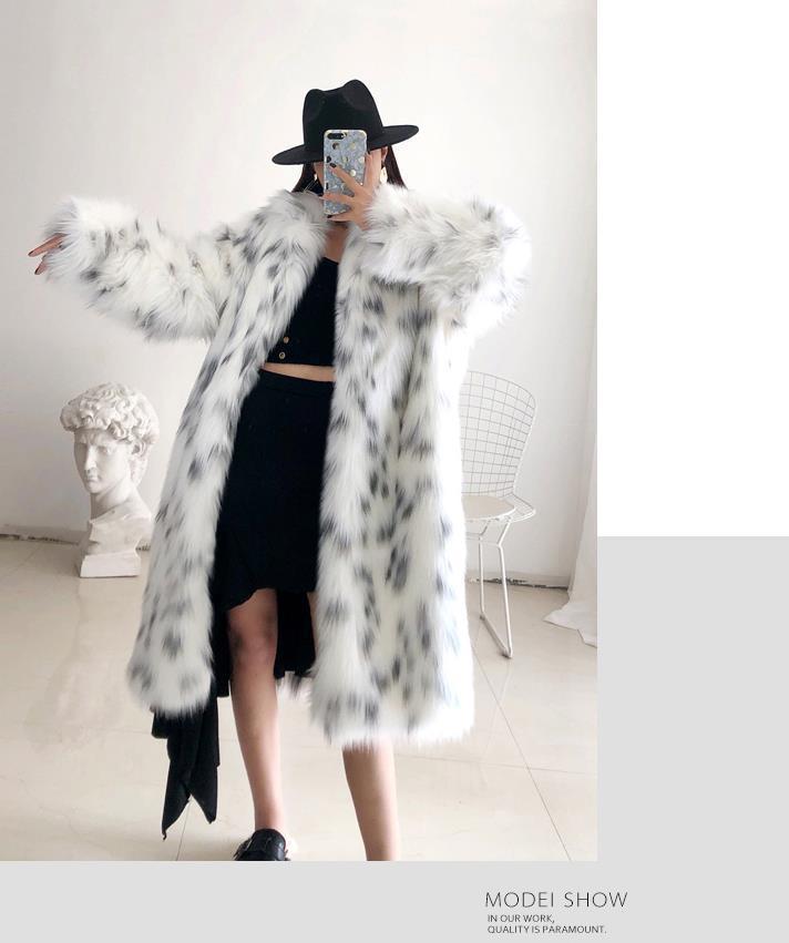 Women Winter New Faux Fox Fur Coats Ladies Casual Snow Warm Long Plush Outerw