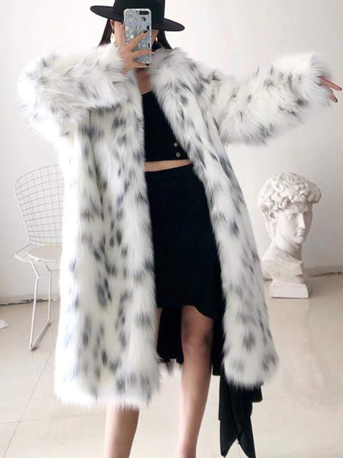 Women Winter New Faux Fox Fur Coats Ladies Casual Snow Warm Long Plush Outerw