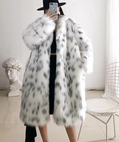 Women Winter New Faux Fox Fur Coats Ladies Casual Snow Warm Long Plush Outerw