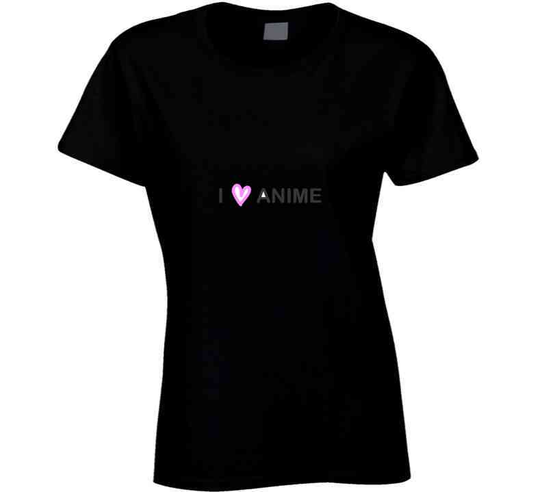 I Love Anime Hand Drawn Vector Heart Symbol With Words Lettering T Shirt
