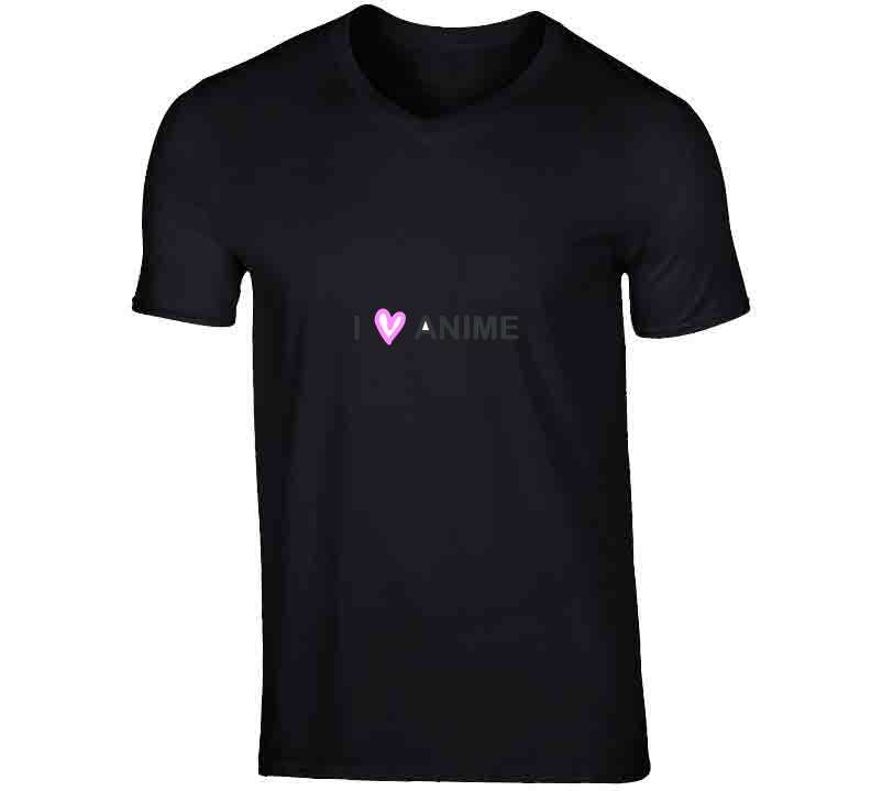 I Love Anime Hand Drawn Vector Heart Symbol With Words Lettering T Shirt