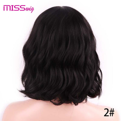 WIG Short Water Wave Synthetic hair Wig for Women Heat Resistant