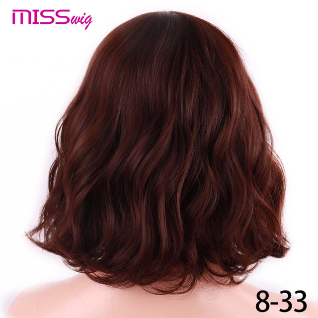 WIG Short Water Wave Synthetic hair Wig for Women Heat Resistant