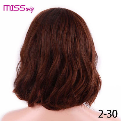 WIG Short Water Wave Synthetic hair Wig for Women Heat Resistant
