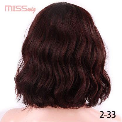 WIG Short Water Wave Synthetic hair Wig for Women Heat Resistant