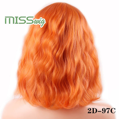 WIG Short Water Wave Synthetic hair Wig for Women Heat Resistant