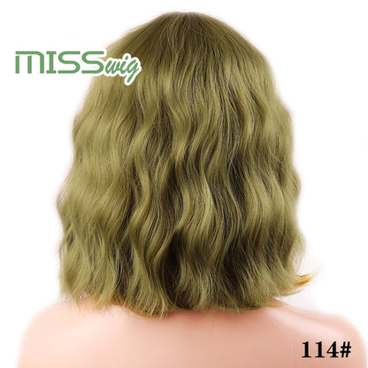 WIG Short Water Wave Synthetic hair Wig for Women Heat Resistant